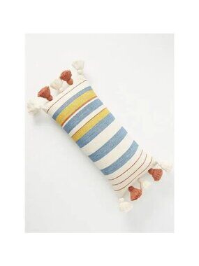 NWT Anthropologie Manue Lumbar Pillow Tassel Striped 12"x27" $68